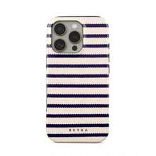 Burgi Old Money IPhone Cases, Navy Striped, Tough Cases For IPhone 16 15 14 13 12 Pro Max, Gift For Her And Lover - 混合色1 - 查看 1
