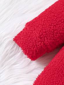 Weihnachtsstil Baby Herbst/Winter Kapuzen-Fleece-Jumpsuit mit Schal, niedlich & bequem, geeignet für Feiertagspartys, sinnvolles Geschenk für Baby Jungen oder -mädchen