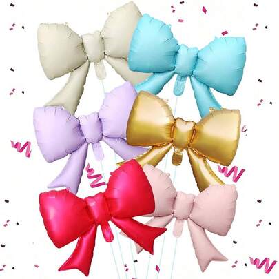 6 قطع من بالونات الفويل المطفية على شكل فراشات بمقاس 22 بوصة، باللون الوردي والذهبي والأزرق الفاتح والبنفسجي والأبيض الكريمي والأحمر، بالونات ديكور لحفلات الزفاف وأعياد الميلاد والكشف عن نوع الجنين وحفلات استقبال المواليد والأعياد السنوية وعيد الهالوين وعيد الميلاد