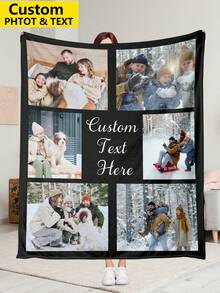 1pc Custom Photo Text Flannel Throw Blanket Personalized Blanket Room Deocr Customization Christmas Decrotions Quick Ship Items Personalized Photo Collage And Text Soft Cozy Warm Customized Blanket Lightweight Portable Custom Blanket Machine Washable For Living Room Bedroom Office Travel Camping Use Perfect Gift For Pet Owners Dog Cat Lovers Husband Boyfriend Dad Grandpa Uncle Groom Girlfriend Wife Sister Daughter Grandma Aunt Bride Bestie Friend Anniversary Celebrant Valentine's Day Christmas Mother's Day Father's Day Graduation Party Easter Teacher Appreciation Week National Coaches Day Boss's Day Retirement Gift National Employee Gratitude Day - màu hỗn hợp - Xem 12