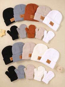 5-Piece Baby Knit Hat And Glove Combination Set In Random Colors, Suitable For Newborns, Baby Boys And Baby Girls. These Are Warm Hats For Autumn And Winter, Specially Designed For Toddlers With Soft And Comfortable Features.Christmas/Thanksgiving Gifts