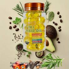 GZE 七合一护发油，含迷迭香和蓖麻油 - 强韧秀发，减少断裂，修复分叉 - 黃色 - 查看 4