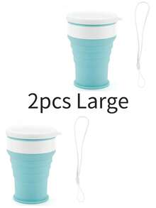 2pcs/1pc Foldable Silicone Water Cup, Portable Outdoor Travel Folding Cup, Student Coffee Mug, Plastic Cup, Collapsible & Carry-On, Suitable For Travel, School, Party, Guest Reception - Multicolor - View 17
