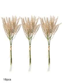 6/18 pièces Plantes artificielles, fleurs en paille de blé, tiges de fleurs en paille de blé, fleurs en paille de blé, fleurs d'herbe en plastique pour la décoration de la maison, plantes artificielles DIY pour la décoration d'automne et de Thanksgiving, bouquet de plantes vertes pour la décoration de Noël, herbe en plastique pour la décoration de Noël, branches de feuilles d'automne en bois simulé rembourrées, feuilles de lavande simulées, épis de blé simulés