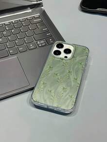 Leaf Pattern Protective Phone Case Compatible With IPhone 11 Pro Max/16 Pro Max/15 Pro/14 Plus/13/12/11, Anti-Drop Phone Case Compatible With IPhone 13 Pro Max/12 Pro, Feather Design - Transparent Feather Veil - View 4