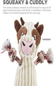 Outward Hound Scrunch Bunch Duck Interactive Plush Squeaky Dog Tug Toy - Xanh và trắng - Xem 7