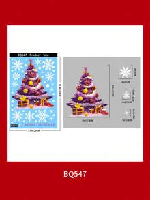 Christmas Decorations, Static Cling Christmas Tree, Snowman, Snowflake Glass Window Stickers For Mall Display Wall Stickers Room Decor Wall Sticker Wall Decor Home Decor Christmas Decorations Home