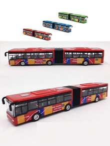 1:64合金压铸巴士模型车城市快车1:50豪华双层巴士灯光音乐铸造车金属玩具趣味回力儿童男孩礼物热销飞机救护车压铸巴士巴士玩具玩具巴士返校 - 藍色 - 查看 8