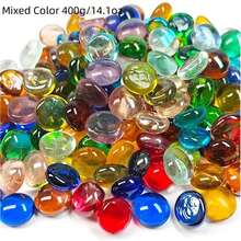 200 克/7.05 盎司透明玻璃珠，混合颜色平面马赛克碎片，适用于 DIY 工艺品、花园风景、花瓶装饰 - 什锦可熔玻璃用品 - 彩色 - 查看 12