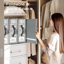 4 Pack Sheet Organizers And Storage With Clear Window And Label Foldable Bed Sheet Organizer For Linen Closet Fabric Bedding Storage Box For Duvet Covers Pillowcases Queen And King Size Greygift - 8 Pack - 查看 6