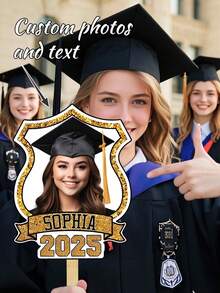 Graduation Face On A Stick 2024, Custom Photo Cardboard Cutout, Big Head Cutouts Customize, Face Fans Heads Cut Out Personalized,1 Pc - Multicolor - View 3
