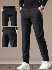 GRDR Men's Solid Color Pocket Casual Commuter Tapered Pants - Black - View 2