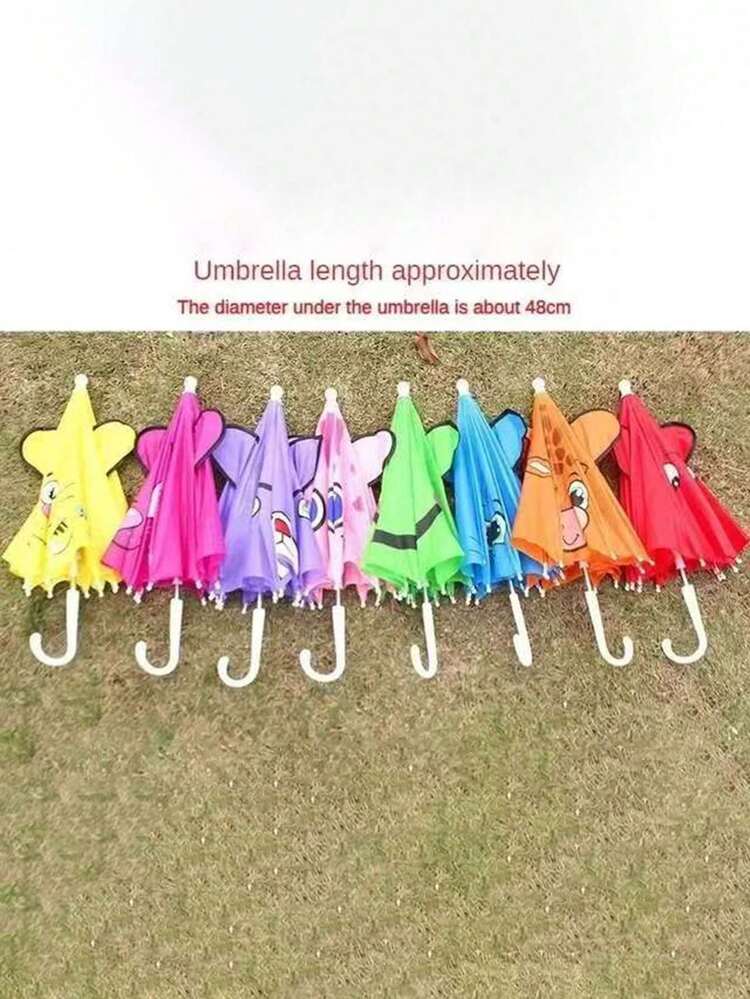 1 pieza Paraguas de dibujos animados lindo, paraguas plegable para la lluvia, paraguas de utilería para baile, adecuado para playa, camping, protección solar al aire libre, fácil de llevar, selecciones de primavera y verano, regalos para damas de honor, decoración de habitación, decoración de dormitorio, playa, viaje, para hombres, para mujeres, artículos lindos de vacaciones - Multicolor - Ver 8