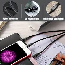 三合一黑色USB充电线，兼容/Type-C/Micro USB充电线，兼容 14/13/12 Pro Max/Xs Max，兼容OnePlus等USB-C手机 - 黑色 - 查看 9