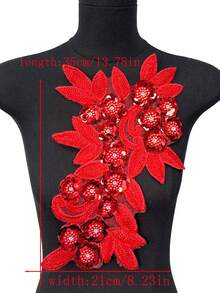 3D 串珠蕾丝绣花贴片、水钻亮片贴花、适用于服装装饰、婚纱配饰、DIY 缝纫工艺品 - 多色 - 查看 41