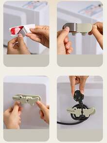 1pc Cartoon Shaped Cable Organizer, Data Cable Winding Device. Desktop Silicone Cable Organizer, No Need To Drill Holes To Store Charging Cables. Can Be Used To Organize Home & Office Supplies, Practical & Convenient. - Multicolor - View 8