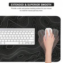 Large Keyboard Mouse Pad Set, Extended Mouse Pad+Keyboard Wrist Rest Support, Memory Foam Ergonomic Easy Typing, 4Pcs (35.4*15.9 In) Desk Pad Set For Home Office Study Game - Colorful-671326 - TopographicContour - View 6