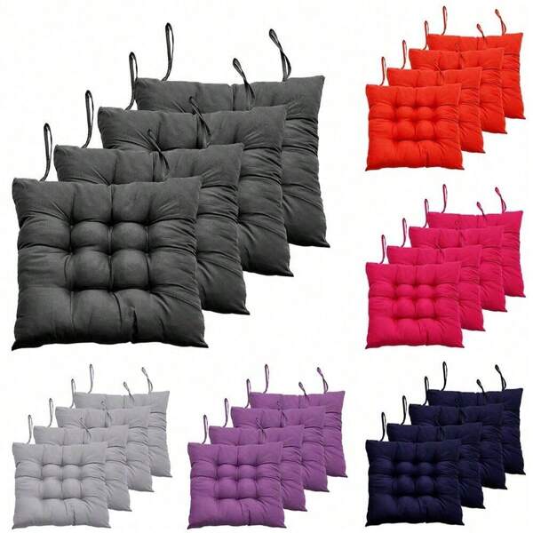 1/4PCS Casual Style Polyester Chair Cushions, Machine Washable, Durable Knitted Design, Comfortable Support For Garden, Dining & Office Chairs, Multipurpose Use, 40x40x5cm, Chair For Living Room Seat Cushion Chair Pillow Gaming Chair
