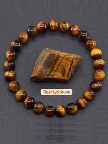 1 件经典复古真天然石虎眼石黄铁矿磷灰石拉长石绿松石紫水晶几何手链男士夏季秋季黑色手链爸爸父亲爷爷男友礼物感恩节幸运 Hoco 珠宝 - 彩色 - 查看 3