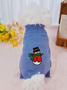 Pet Snowman Sweater, Winter Sweater For Small Cats And Dogs, Outdoor Wear