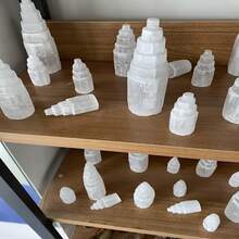 برج كريستال السيلينيوم الطبيعي، يوازن الطاقة الروحية، ديكور للمشاهد، طاولة، زخارف كريستالية، ديكور المنزل، عناصر السحر، هدايا جوارب عيد الميلاد، هدايا ديكورية لرأس السنة الجديدة - أبيض - مشاهدة 11