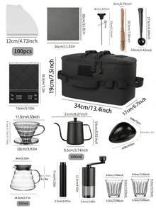 choxila 5/7/15pcs Coffee Tools Set, Includes Coffee Bags, V02 Coffee Maker, Pour Over Coffee Set, Drip Coffee Set, V02 Drip Coffee Kit.