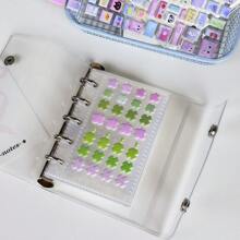 M5 Clear Ring Binder Set, 10pcs Double-Sided Sleeves, Refill Papers, DIY Binder Notebook Set, Seal, Cute Stickers, Otaku Event, Sticker Notebook, Sticker Book, Sticker Bookshelf, Sticker Book Refill, Transparent Sticker Book Binder
