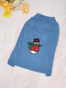 Pet Snowman Sweater, Winter Sweater For Small Cats And Dogs, Outdoor Wear