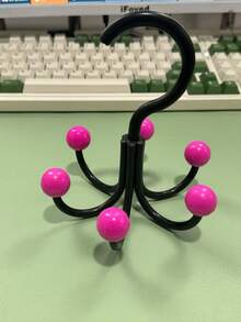 1pc 6-Hook 360 Degree Rotating Wardrobe Hanging Rack For Closet Organization - Space-Saving Organizer For Bras, Bags, Hats And Accessories; , Easy-Install, Multi-Function Swivel Hook System Ideal For Bedroom, Dorm Or Small Apartment, Great For Spring Cleaning And Seasonal Storage Fits Inside Standard Closets And Wardrobe Corners, Helps Declutter Drawers, Keeps Hats, Bags And Undergarments Organized At A Glance, Enhances Visibility And Accessibility, Supports Daily Outfits And Travel Packing, Ideal Gift For Moms And Students - Multicolor - View 7