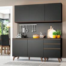 Cocina Integral Completa Modular Madesa Reims 180cm Color Negro - Negro - Ver 1