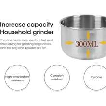 RAF 8 刀片不锈钢电动研磨机，适用于咖啡豆、谷物、坚果、胡椒和婴儿食品，多功能咖啡研磨机、谷物研磨机、坚果研磨机、香料研磨机、超细食物研磨机 - 英規插(220-240V) - 查看 6
