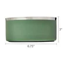 Large Double Wall Stainless Steel Dog Bowl With NonSkid Rubber Ring, Sage Green - Medium - View 4