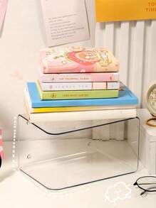 1 件优质亚克力透明加厚创意简约大容量书架，办公桌书籍和文件整理器，返校