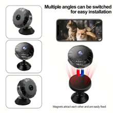 HD Mini WiFi Security Camera With Night Vision & Motion Alerts - USB Rechargeable, Portable, Wide-Angle, Easy App Setup