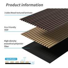 Wood Panels For Wall Slat Wall Panels, 2PC Wood Slat Acoustic Panels For Wall And Ceiling - 3D Fluted Sound Absorbing Panel With Three Sides Fully Wrapped On Wood Finish -45.27''X23.62''