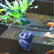 5pcs Fish Tank Planting Baskets, Aquarium Hydroponics Plant Baskets, Fish-Vegetable Symbiosis Device, Fish Tank Landscaping Decor, PP Material, With Suction Cups - Black - View 5