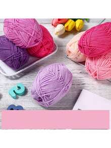 1pc 5-Ply Milk Yarn, Crochet Knitting Thread, Suitable For DIY Weaving Bags, Scarves, Hats, Sweaters, Dolls, 50g/Pc