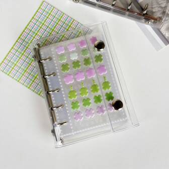 M5 透明活页夹套装、10 个双面套、替换纸、DIY 活页夹笔记本套装、封条、可爱贴纸、御宅族活动、贴纸笔记本、贴纸书、贴纸书架、贴纸书替换装、透明贴纸书活页夹