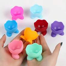 8pcs Silicone Creative Egg Rack, Kitchen And Restaurant Colorful Egg Cup Set, Decorative Boiled Egg Rack, Egg Storage Box - Multicolor - View 3