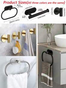 1/3/6 Giá treo khăn tắm phòng tắm, Giá treo khăn dính, Giá treo khăn bằng thép không gỉ, Vòng treo khăn, Giá treo khăn tắm, Thanh treo khăn, Giá treo khăn treo tường, Thanh treo khăn cho phòng tắm, Vòng treo khăn tay, Giá treo khăn, Phụ kiện phòng tắm, Đồ sắp xếp phòng tắm, Giá treo khăn lau bát đĩa màu đen mờ không cần khoan, Móc treo khăn rửa mặt, Đồ sắp xếp đồ dùng phòng tắm, Phụ kiện phần cứng, Bạc vàng, Chống thấm nước, Trang trí phòng tắm, Đồ sắp xếp nhà bếp, Đồ dùng phòng tắm - Nhiều màu - Xem 9