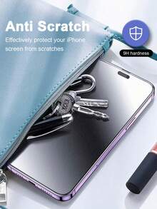 5pcs Matte Screen Protector, Compatible With IPhone, High Definition, Frosted Tempered Glass, Full Coverage, Smooth Touch, Anti-Fingerprint, Easy Installation, Anti-Drop, Anti-Glare, Compatible With IPhone 16e/16/15/14/13/12/11 Pro Max/XR/X/XS Max/7/8 Plus Series, Birthday Gift, Family, Friends Phone Screen Protector, Phone Accessories - Clear - View 4