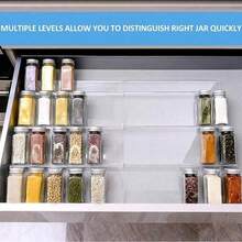 一套多功能亚克力抽屉式化妆品收纳盒托盘，可用于整理化妆品、梳妆台必备品、调料罐架，以及可折叠厨房台面收纳方案，让您轻松准备节日用品，非常适合圣诞节、感恩节、新年和情人节庆祝活动。 - 無色 - 查看 7