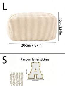 1 件灯芯绒纯色化妆包、拉链旅行化妆包、便携式化妆品收纳包、多功能收纳包、大容量唇彩收纳包、沙滩收纳包、可重复使用的旅行收纳包、宿舍必备品、返校收纳包、度假的完美选择、返校包、旅行必需品、暑期学校用品、化妆包、节日必需品 - 彩色 - 查看 7