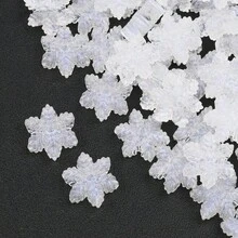 50/100pcs/Set Christmas Style Winter Transparent Ice Beads Cute Shiny AB Color Clear Snowflake Beads Loose Spacer Beads For DIY Jewelry Making - Multicolor - View 4