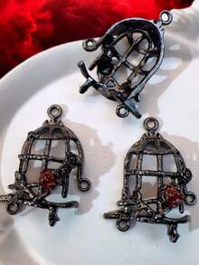 5 peças/10 peças Pingentes Aleatórios de Cruz Gótica, Morcego, Coração em Forma de Diamante, Acessórios de Joalheria Artesanal DIY, Amuletos, Encantos, Colar, Brincos, Bolsa, Chaveiro, Decoração de Pulseira - Multicolorido - Visão 6