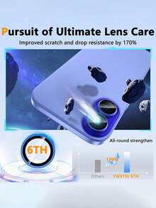 3 Packs Glass Camera Lens Protectors For IPhone 17 17 Pro 17 Pro Max 17 Air 16/16 Plus/15promax/15/15plus/15pro/16pro/16promax/14promax/14pro/14/14plus/13promax/13pro/13/13plus - Smooth, HD, Case Compatible, Easy-To-Install Metal Ring Cover (Dark Blue)