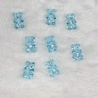 50/100/200 件亚克力透明糖果熊珠 - 亮面亚克力隔珠，混合色彩鲜艳，适合 DIY 珠宝制作手链、项链和耳环，11x16 毫米