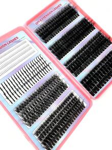 32Rows Lash Spikes Lash Clusters With Bottom Lashes Cluster Manga Eyelash Cluster 50d60d80d100d120d140d Mix Eyelash Book Extensions Cluster Lashes With Bottom Lash Cluster Fairy Eyelash Cluster Spiky Individual Lashes For Beginner - màu đen - Xem 2