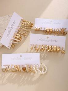 Women Earring Sets - Gold - View 3
