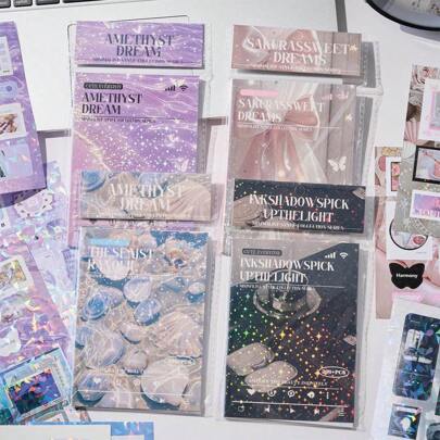 1 pezzo Libro di adesivi in stile minimalista, adesivi sagomati estetici Ins per scrapbooking, decorazione di custodie per telefono, forniture per artigianato